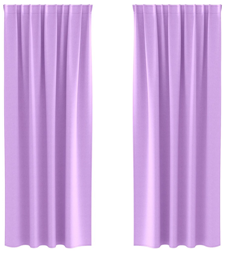 vidaXL Κουρτίνες με κουρτίνες 2 pcs Μοβ 225 x 140 εκ. Πολυεστέρας