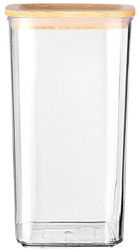 Δοχείο Αποθήκευσης Bamboo Essentials 01-24277 1200ml Στοιβαζόμενο Natural-Clear Estia Plastic,Bamboo