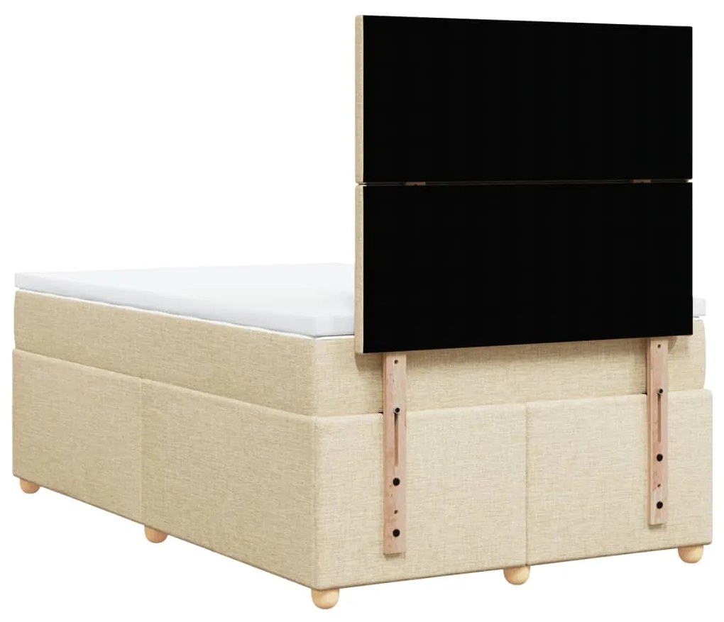 ΚΡΕΒΑΤΙ BOXSPRING ΜΕ ΣΤΡΩΜΑ ΚΡΕΜ 120X200 ΕΚ. ΥΦΑΣΜΑΤΙΝΟ 3293545