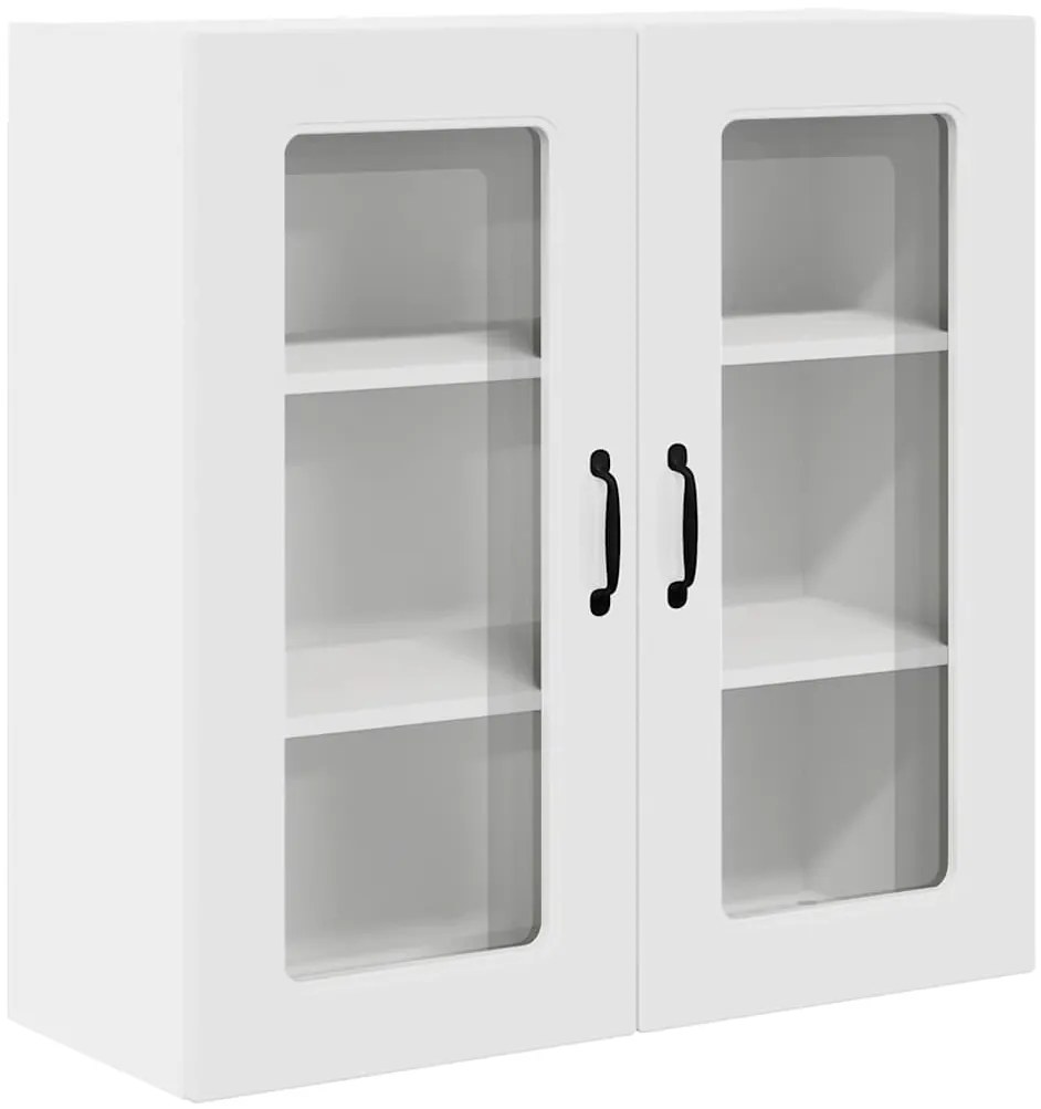 vidaXL Κρεμαστό ντουλάπι κουζίνας με ράφι Υψηλής γυαλάδας λευκό