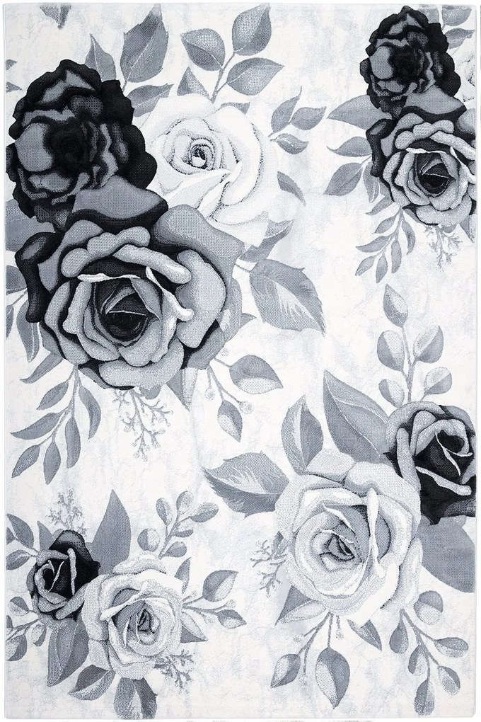 Χαλί Bellagio 13346 G01 White-Grey Βιοκαρπέτ 80X220cm