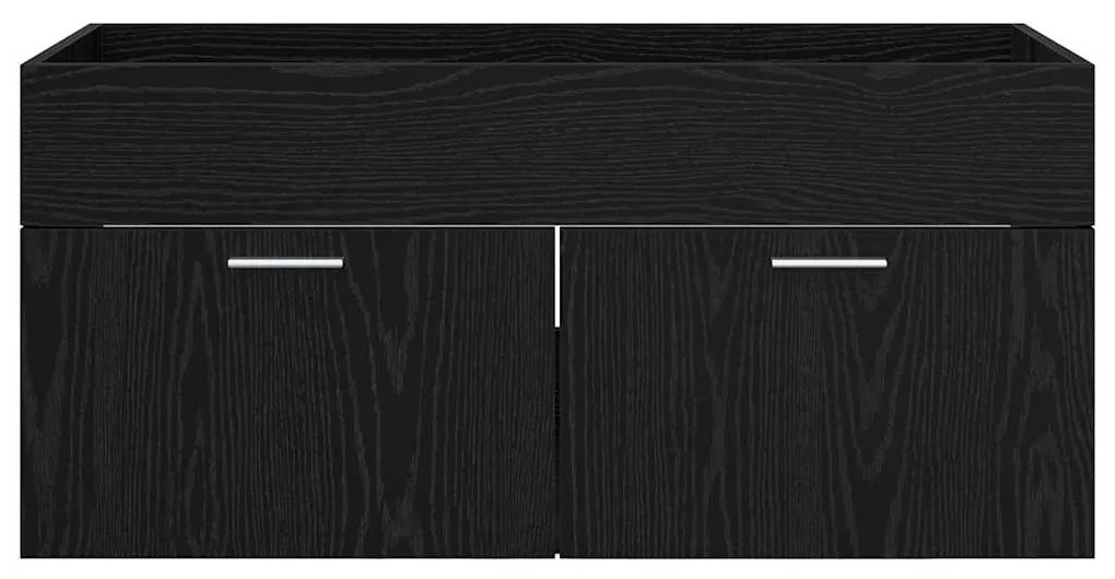 vidaXL Ντουλάπι νιπτήρα με αποθήκευση Μαύρη Οξυά Επεξεργασμένο ξύλο