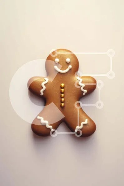 Intra Συλλεκτικό Ξύλινο Παζλ Plywood  4mm - Gingerbread Man με White Frosting και Gold Sprinkles Σε Ξύλινο Κουτί - Διαστάσεις: 10x10 cm – 25 κομμάτια