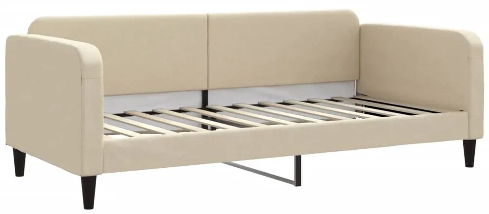 vidaXL Καναπές Κρεβάτι Συρόμενος Κρεμ 90x200 εκ. Ύφασμα &amp; Συρτάρια