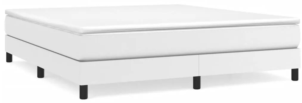 vidaXL Σκελετός Κρεβατιού με Ελατήρια Λευκό 160x200 εκ. από Συνθετικό Δέρμα