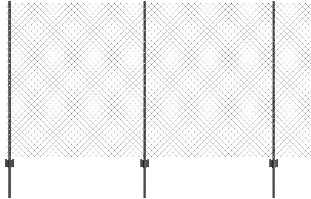 vidaXL Φράκτης Chain Link με 20 U Posts Γκρι 1.4x10 μ Ατσάλι
