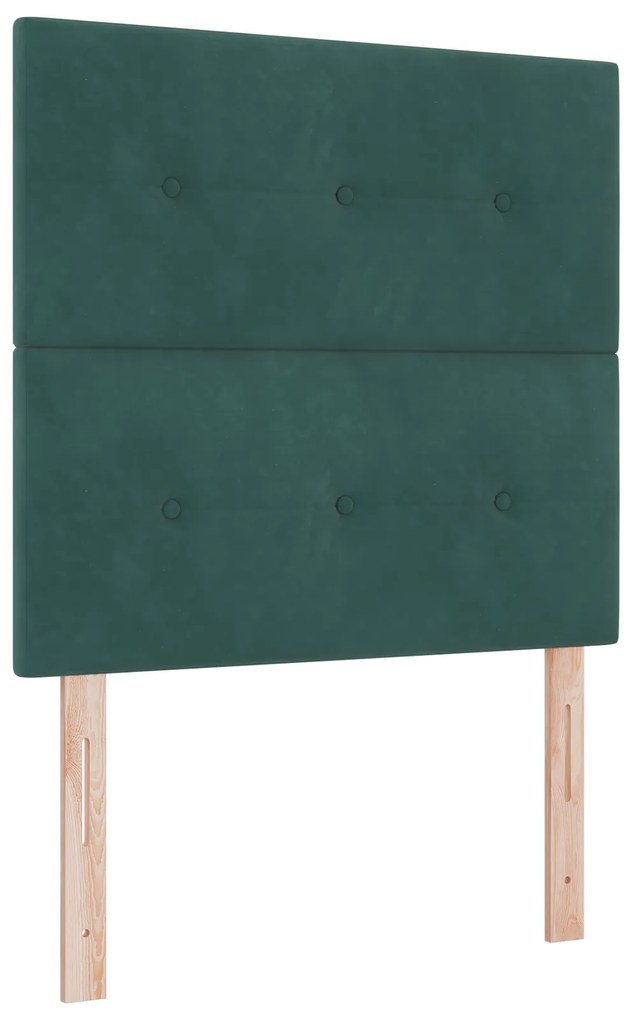 vidaXL Κρεβάτι Box Spring με Στρώμα Σκούρο Πράσινο 120x200 εκ Βελούδινο