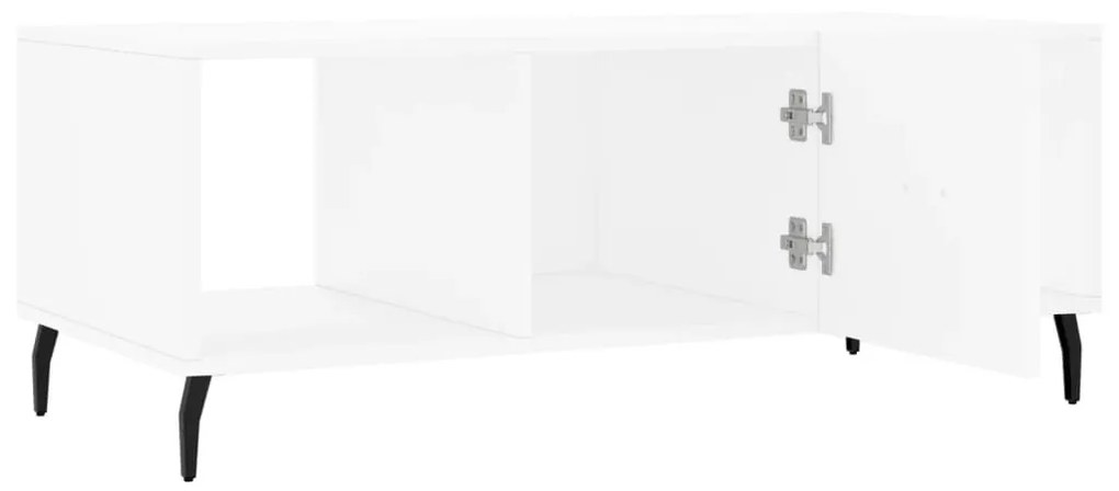 Τραπεζάκι Σαλονιού Λευκό 102x50x40 εκ. από Επεξεργασμένο Ξύλο - Λευκό