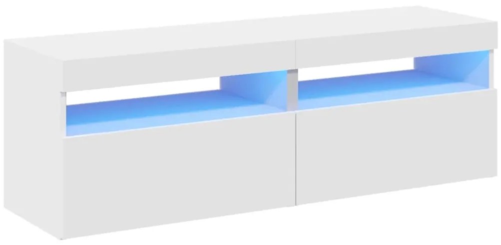 vidaXL Έπιπλα Τηλεόρασης με LED 2 τεμ. Λευκά 60 x 35 x 40 εκ.