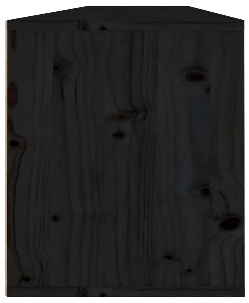 Ντουλάπια Τοίχου 2 τεμ. Μαύρα 80x30x35 εκ από Μασίφ Ξύλο Πεύκου - Μαύρο