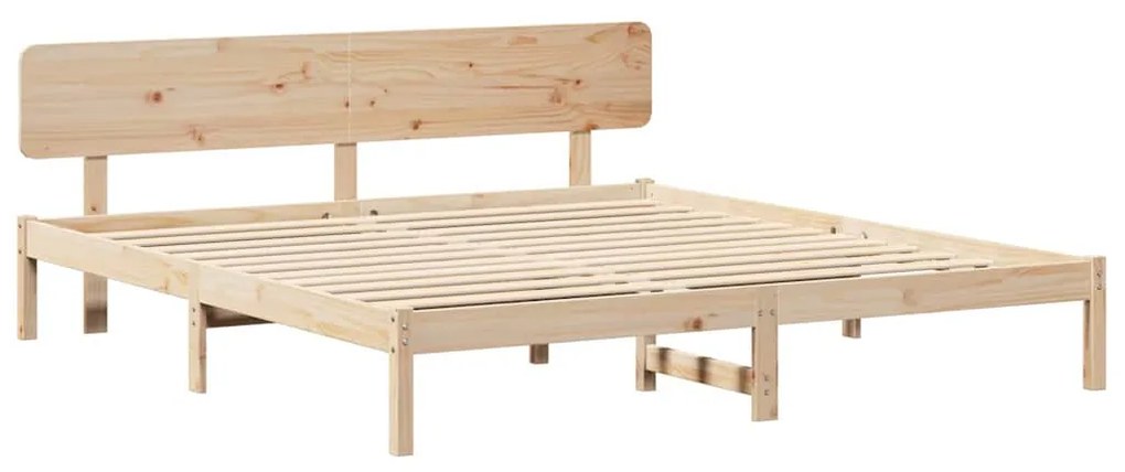 vidaXL Σκελετός Κρεβατιού Φυσικό 180 x 200 cm Μασίφ ξύλο πεύκου