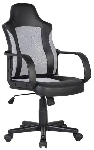 BF2850 Πολυθρόνα Γραφείου Διευθυντή, Mesh Γκρι, PU Μαύρο 55x60x97/107cm ΕΟ298,2
