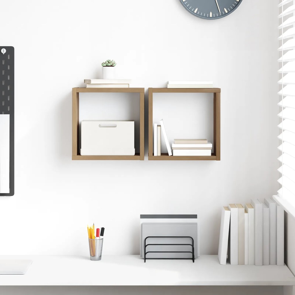 vidaXL Ράφια Τοίχου Καρυδιά MDF 26 x 15 x 26 εκ. Τοποθέτηση στον τοίχο
