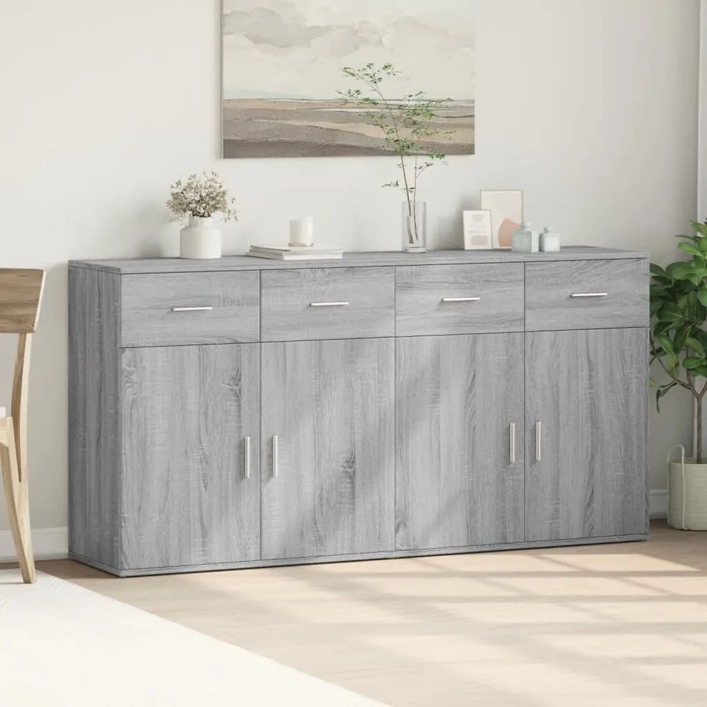 vidaXL Βοηθητικά Ντουλάπια 2 Τεμ. Γκρι Sonoma 79x38x80 εκ. Επεξ. Ξύλο