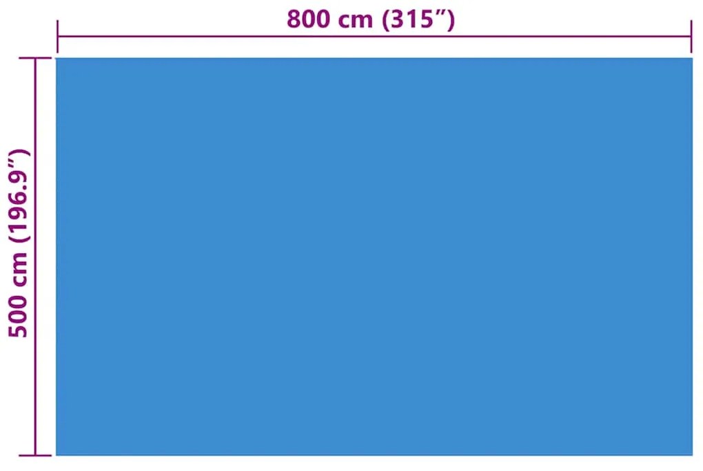 vidaXL Κάλυμμα Πισίνας Ορθογώνιο Μπλε 800 x 500 εκ. από Πολυαιθυλένιο
