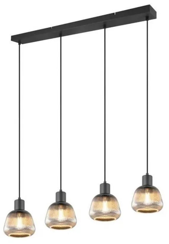 Φωτιστικό Οροφής - Ράγα Tarifa 362800432 90x15x150cm 4xE27 25W Chrome-Black Trio Lighting