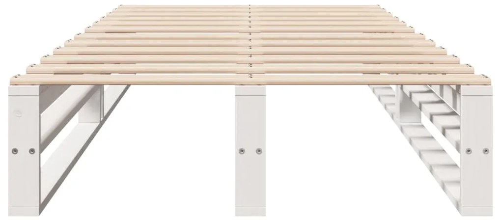 vidaXL Σκελετός Κρεβατιού Χωρίς Στρώμα Λευκό 100x200 εκ. Μασίφ Πεύκο
