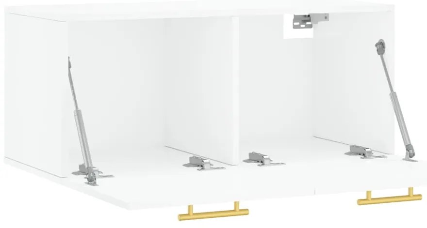vidaXL Ντουλάπι Τοίχου Γυαλιστερό Λευκό 80x36,5x35 εκ. Επεξεργ. Ξύλο