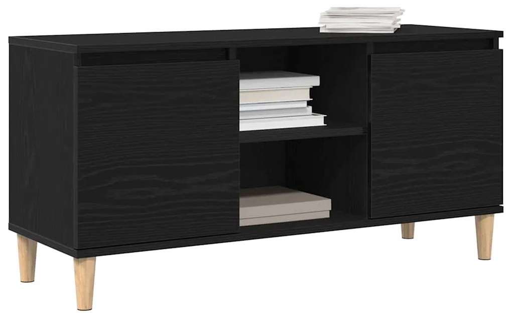 vidaXL Ντουλάπι TV Μαύρο 102 x 35 x 50 εκ. Επεξεργασμένο ξύλο