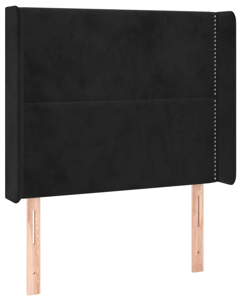 vidaXL Κεφαλάρι με Πτερύγια Μαύρο 93x16x118/128 εκ. Βελούδινο