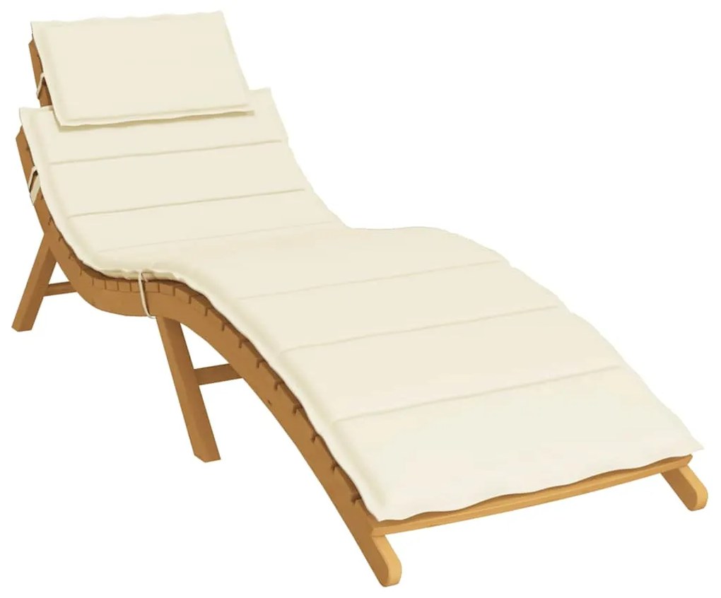 vidaXL Μαξιλάρι Ξαπλώστρας Κρεμ 186x58x4 εκ. από Ύφασμα Oxford