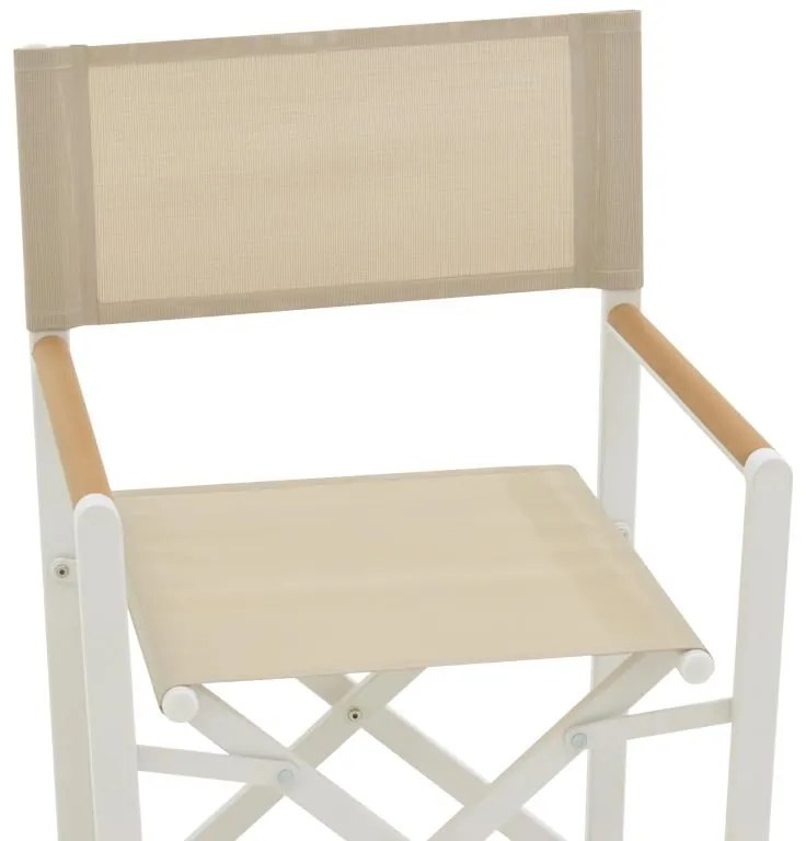 Καρέκλα - Πολυθρόνα σκηνοθέτη Mabu λευκό αλουμίνιο 56x48x86 εκ. 56x48x86 εκ.