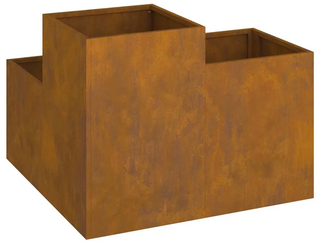 vidaXL Γλάστρα Κήπου Σκ rusty 80 x 80 x 60 εκ. Ατσάλι καιρό