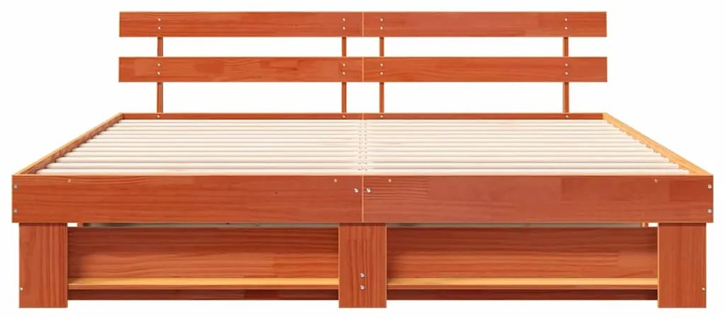 vidaXL Σκελετός Κρεβατιού Καφέ 200 x 200 cm Στερεά ξυλεία πεύκου