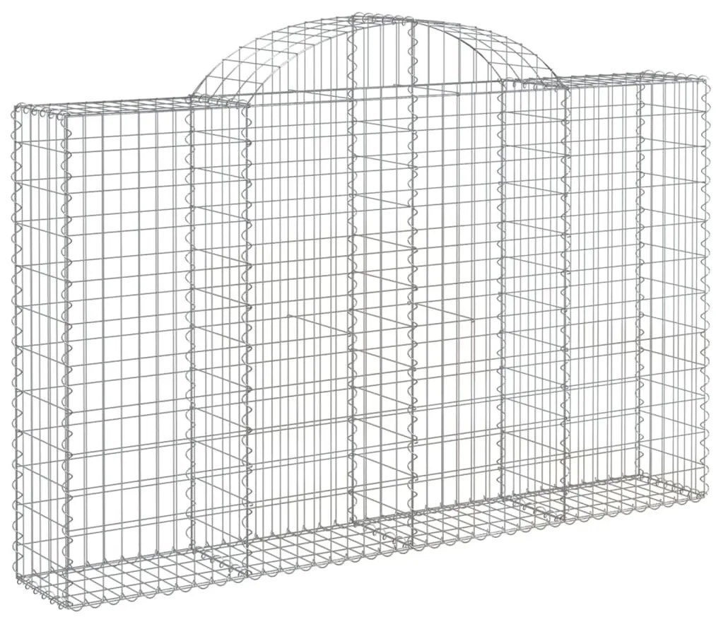 vidaXL Συρματοκιβώτια Τοξωτά 2 τεμ. 200x30x120/140 εκ. Γαλβαν. Ατσάλι