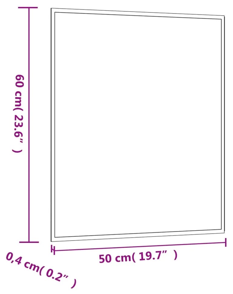 vidaXL Καθρέφτης Επιτοίχιος Ορθογώνιος 50 x 60 εκ.