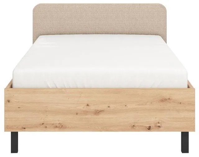 Κρεβάτι Barletta 120 Ημίδιπλο Artisan oak - Μπέζ Ύφασμα 120x200 εκ. 131x213.5x85.5 εκ.