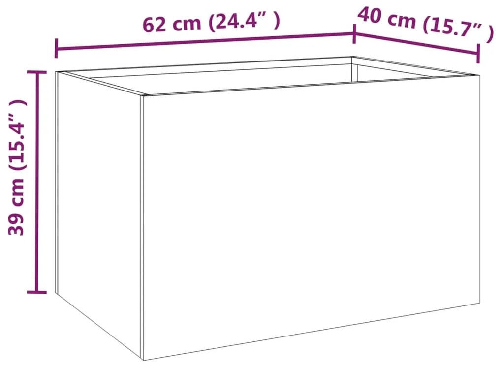 Ζαρντινιέρα 62x40x39 εκ. Ατσάλι Σκληρυθέν στον Αέρα 821557