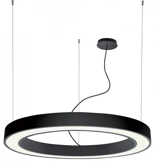 Κρεμαστό Φωτιστικό Οροφής LED 88W 3000Κ Push Dimming Φ120cm Ring Viokef 3915-0012-3-B-D4 Μαύρο