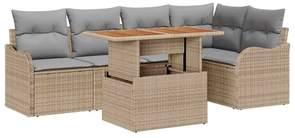 vidaXL Σετ Καναπέ Κήπου 6 pcs μπεζ και ανοιχτό γκρι 100 x 55 x 73 εκ