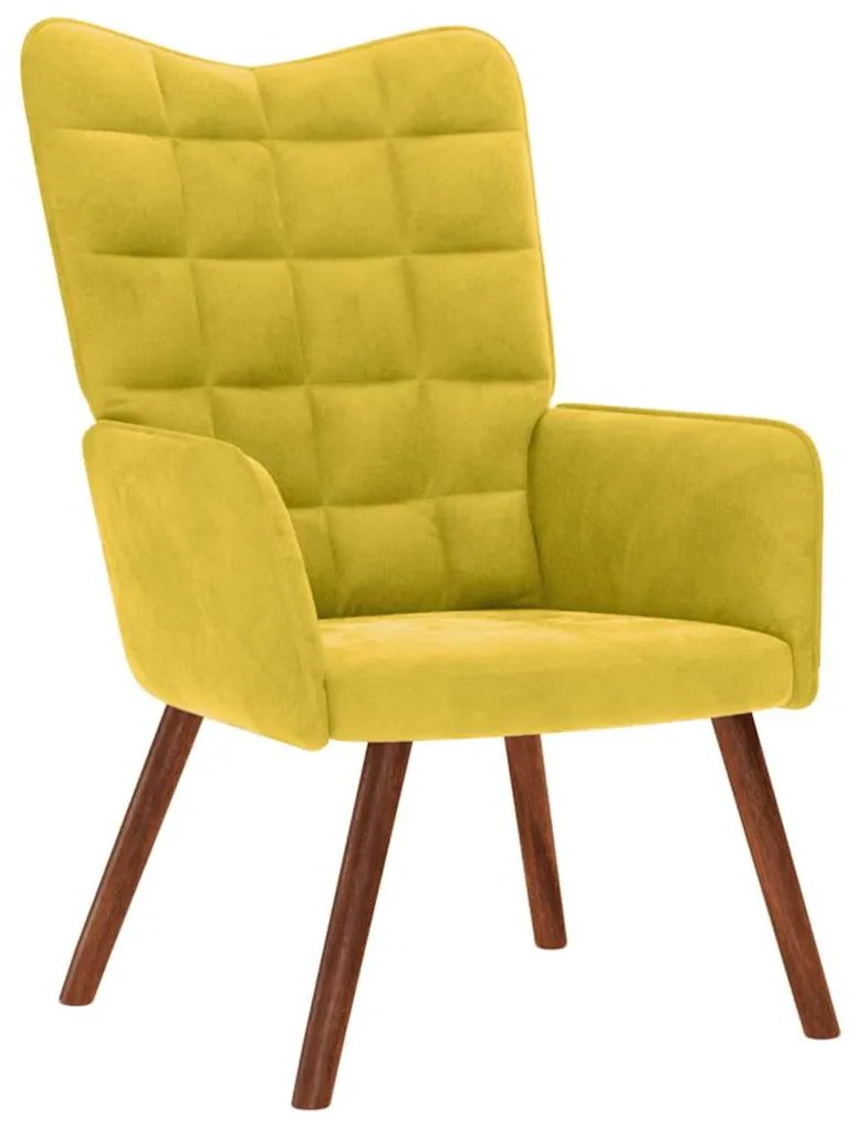 Καρέκλα χαλάρωσης κίτρινο βελούδο