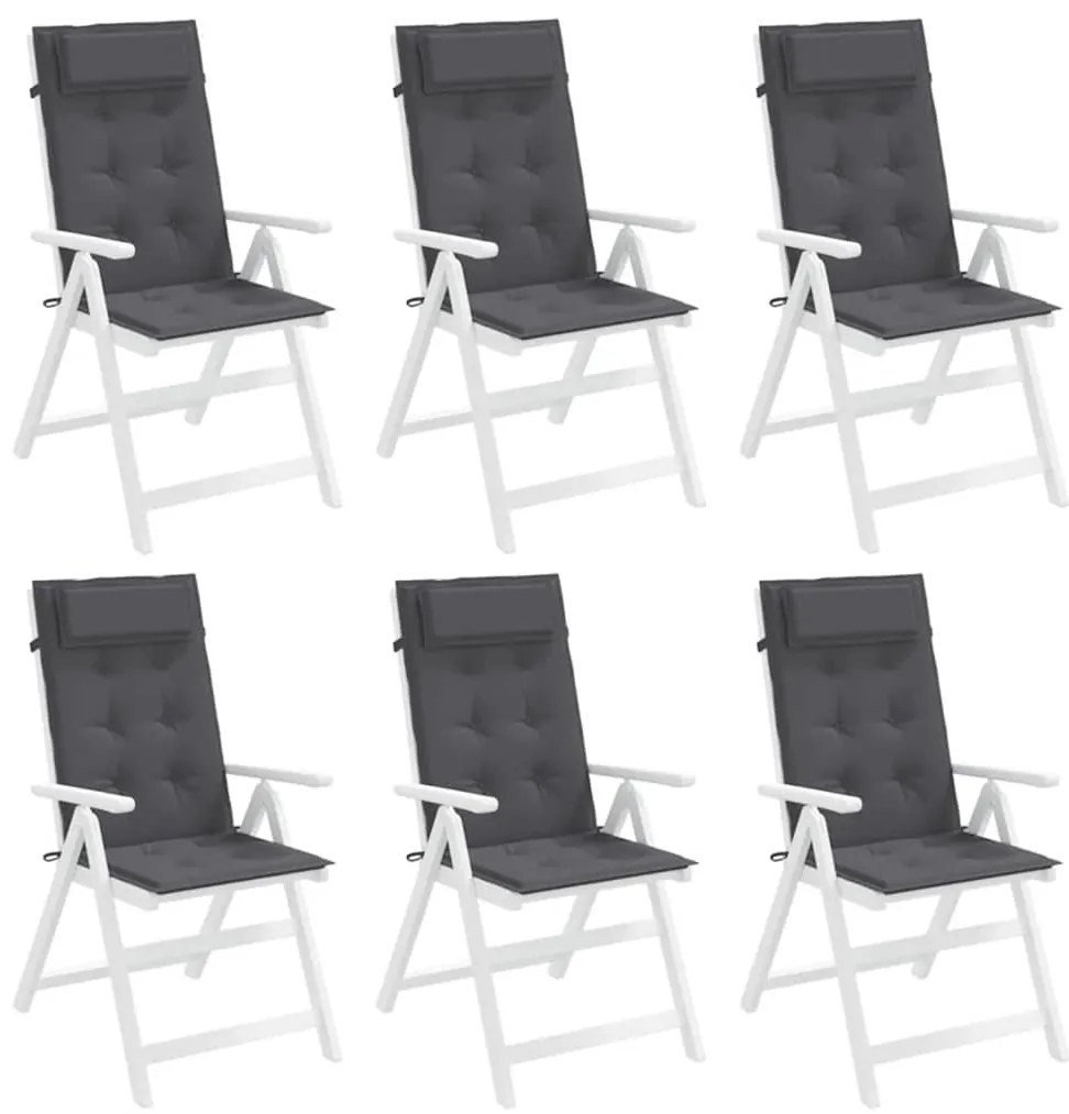 vidaXL Μαξιλάρια Καρέκλας με Πλάτη 6 τεμ. Ανθρακί από Ύφασμα Oxford