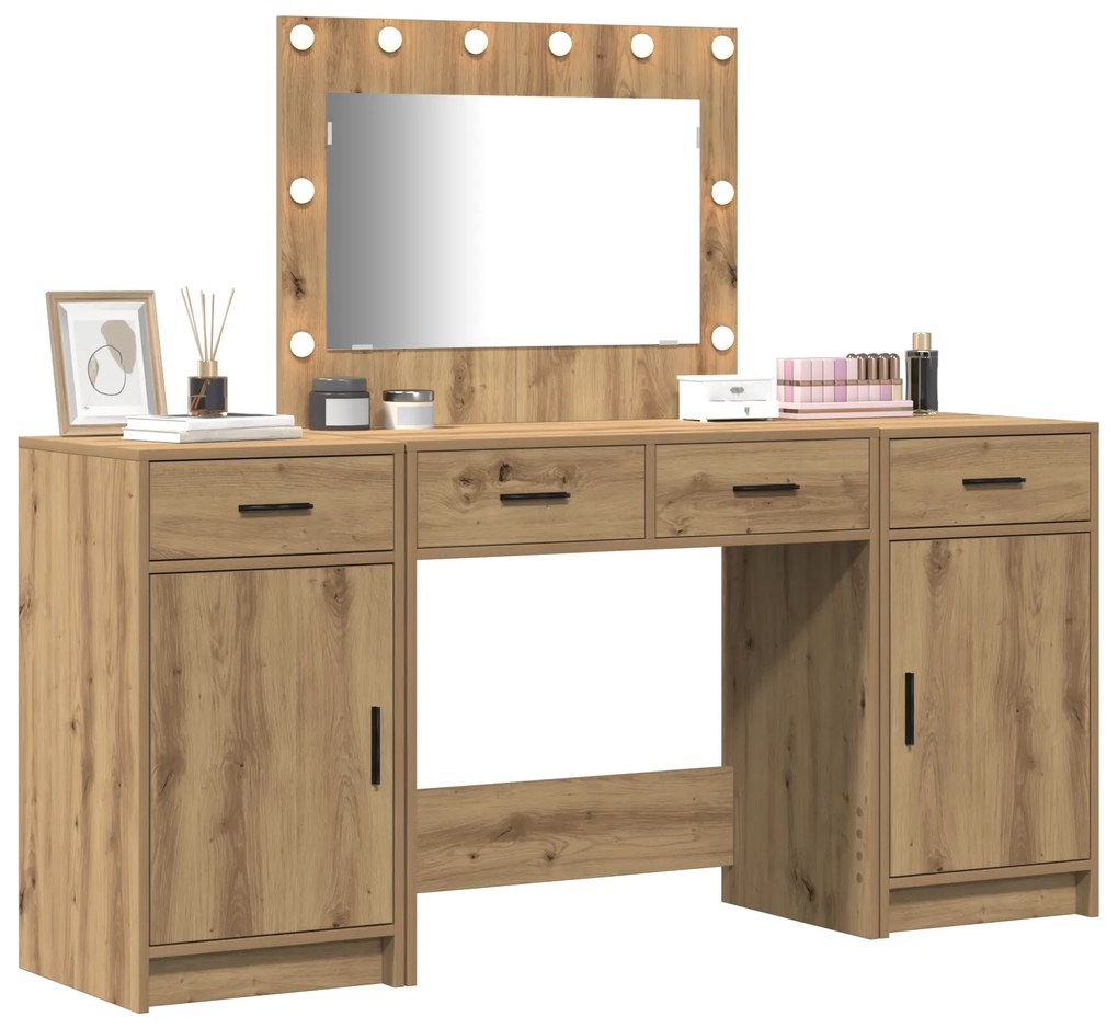 vidaXL Τραπέζι περιποίησης με συρτάρι 3 pcs Καφέ 40 x 41 x 75 εκ