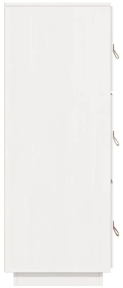 vidaXL Ντουλάπι Ψηλό Λευκό 34 x 40 x 108,5 εκ. από Μασίφ Ξύλο Πεύκου
