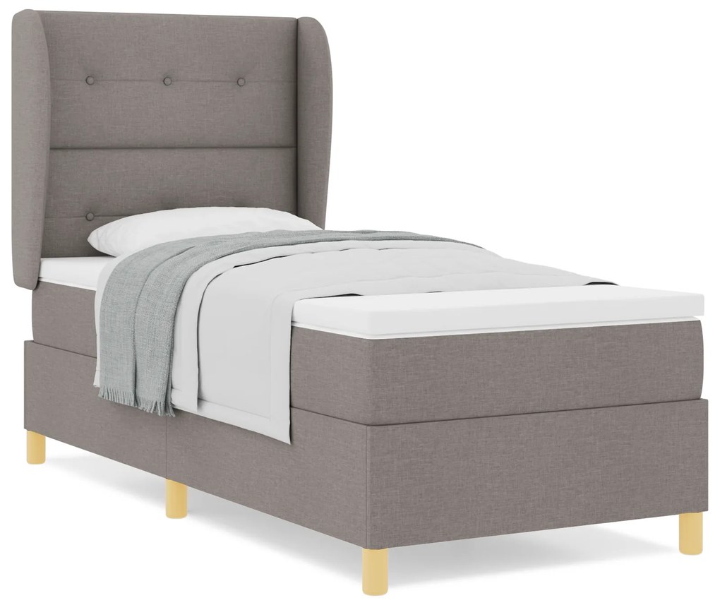 vidaXL Κρεβάτι Box Spring με Στρώμα Ταπέτο 90x200 εκ. Υφάσμα