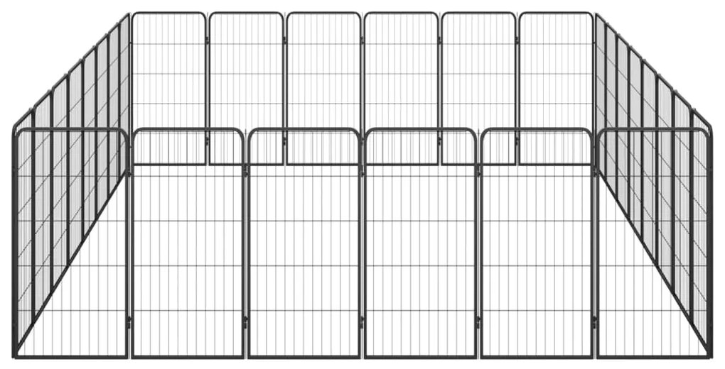 vidaXL Κλουβί Σκύλου 28 Πάνελ Μαύρο 50x100 εκ. Ατσάλι με Βαφή Πούδρας