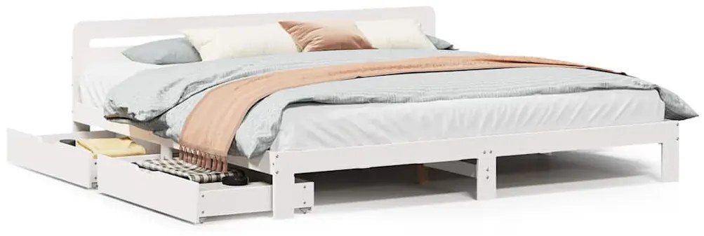 vidaXL Σκελετός Κρεβ. Χωρίς Στρώμα Λευκό 180x200 εκ Μασίφ Πεύκο