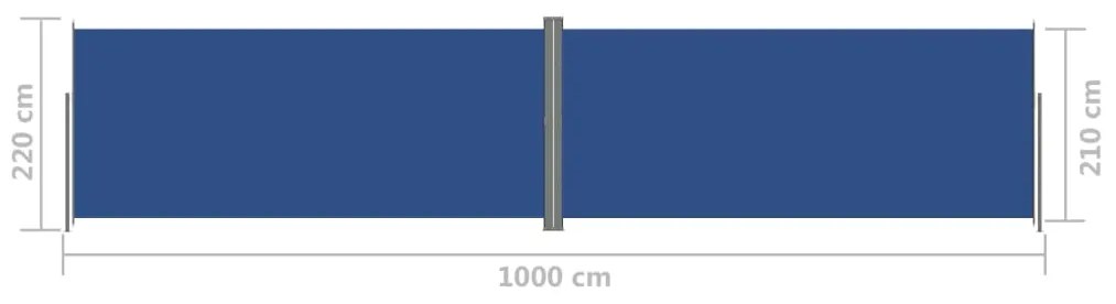 Σκίαστρο Πλαϊνό Συρόμενο Μπλε 220 x 1000 εκ. - Μπλε