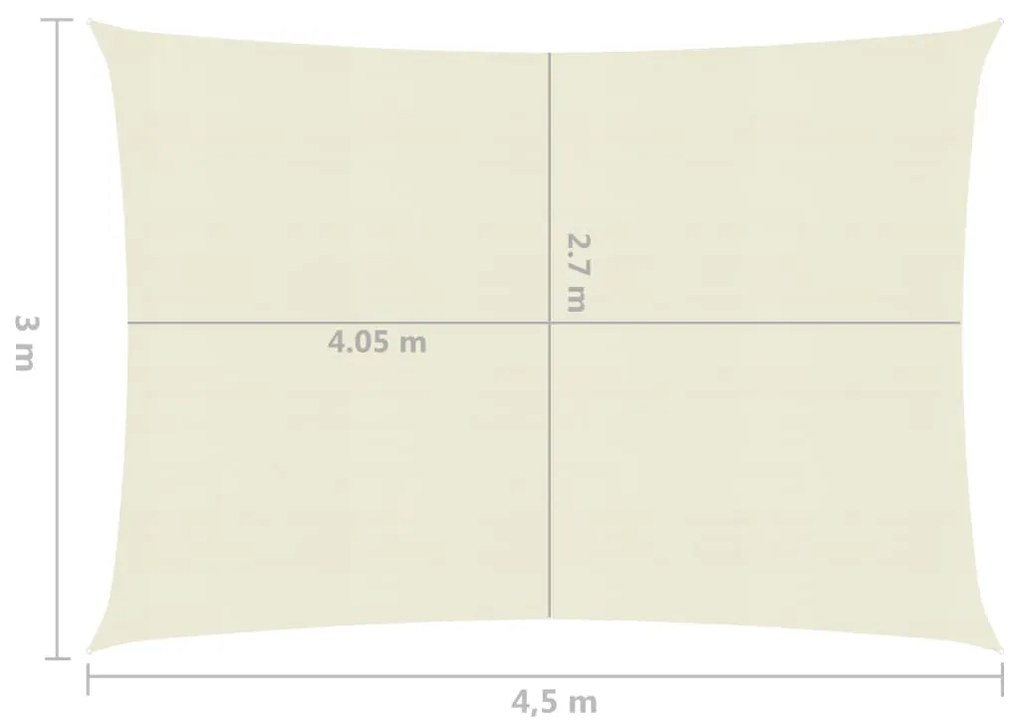 Πανί Σκίασης Κρεμ 3 x 4,5 μ. από HDPE 160 γρ./μ²  - Κρεμ