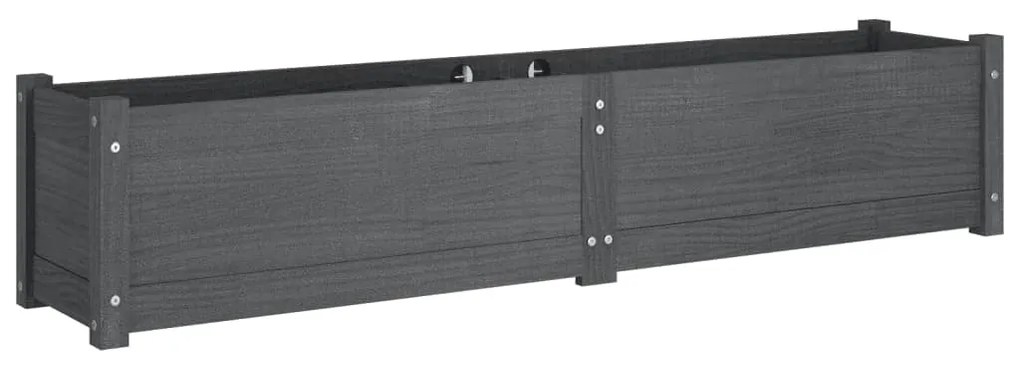 vidaXL Ζαρντινιέρες Υπερυψωμ. 2 τεμ. Γκρι 150x31x31εκ. από Μασίφ Πεύκο