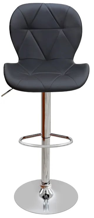 Σκαμπό μπαρ Dolores Megapap με ρυθμιζόμενο ύψος PU μαύρο - βάση χρωμίου 45,5x38x89/109εκ.