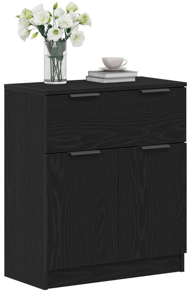 vidaXL Μαύρο Οξιά Κονσόλα 60x30x70 εκ Επεξεργασμένο Ξύλο