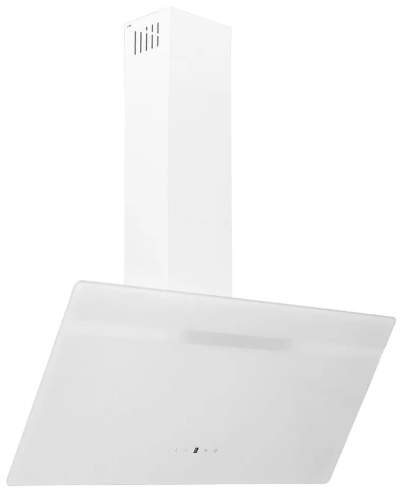 Απορροφητήρας Τοίχου Λευκός 90 εκ. από Ατσάλι και Ψημένο Γυαλί - Λευκό