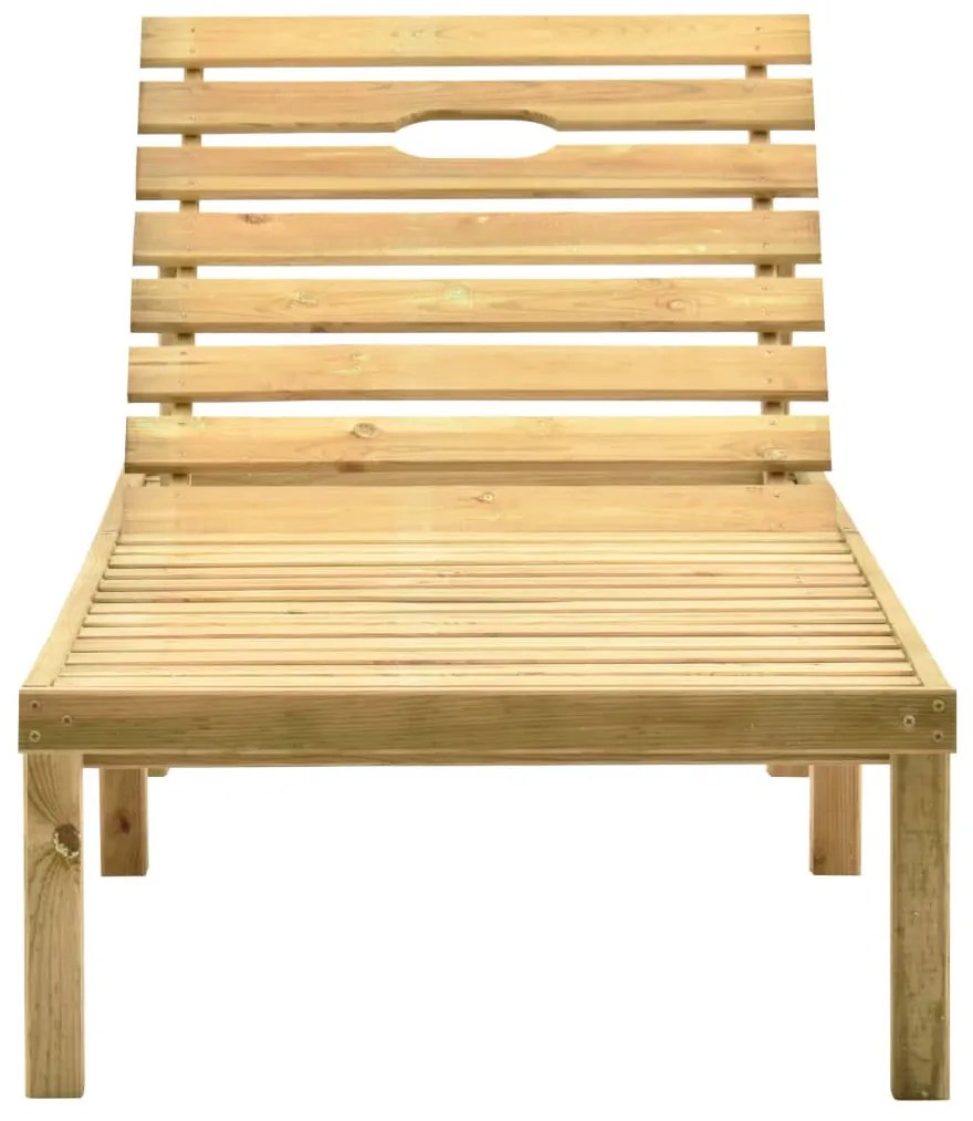 vidaXL Ξαπλώστρα Κήπου από Εμποτ. Ξύλο Πεύκου με Τραπεζάκι &amp; Μαξιλάρι