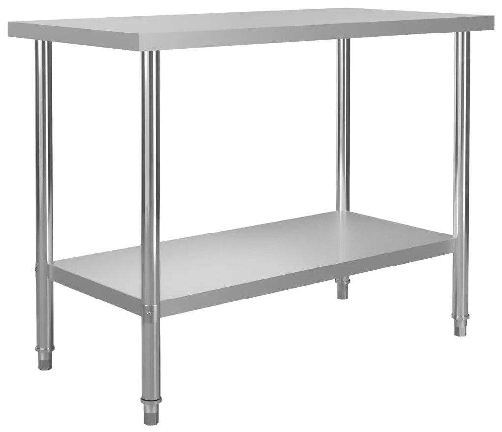 vidaXL Πάγκος Εργασίας Κουζίνας 120x60x85 εκ. από Ανοξείδωτο Ατσάλι