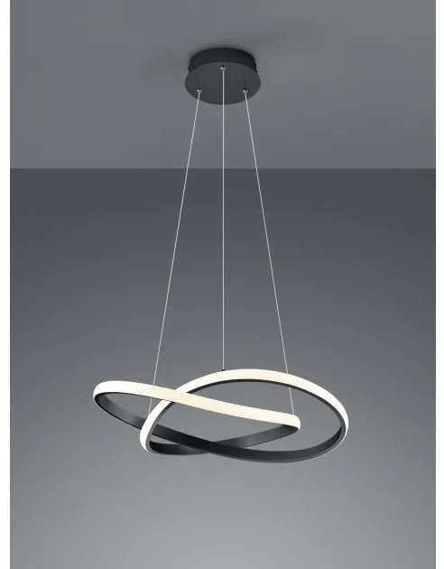Κρεμαστό Φωτιστικό Οροφής LED 27,5W Μαύρο Switch Dimmer Course R32051132 Trio Lighting-R32051132-Μαύρο R32051132